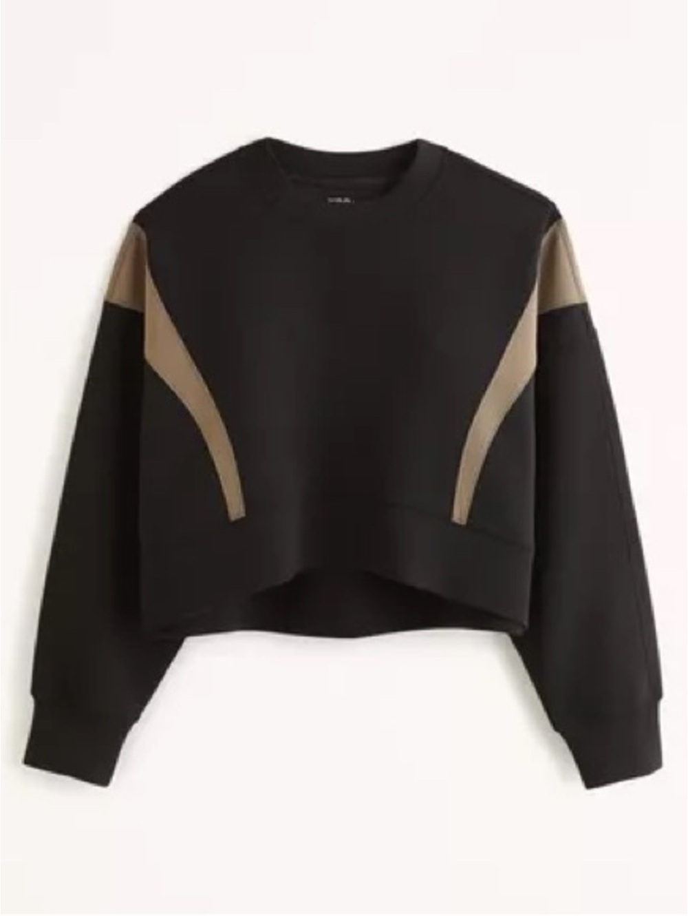 Abercrombie YPB neoKNIT Black V Neck Cropped Pullover Sweatshirt S